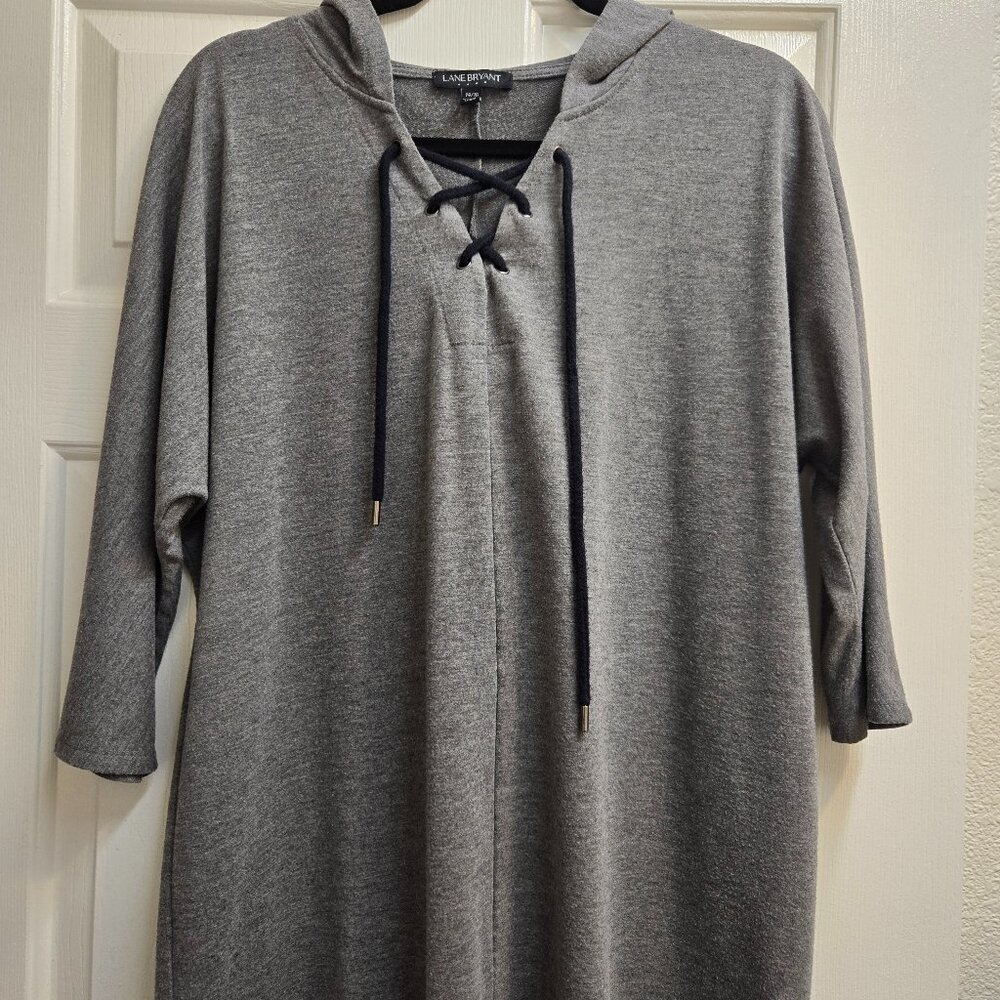 Lace Up Tunic Hoodie